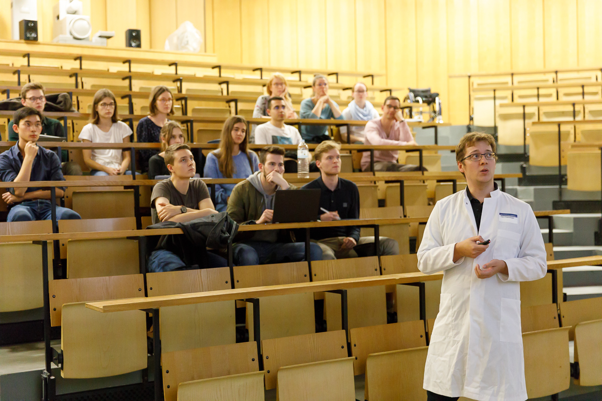 Lecture hall with students during a lecture
