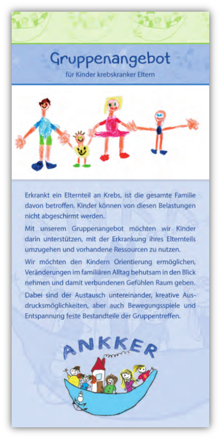 Flyer: Group program for children of parents with cancer